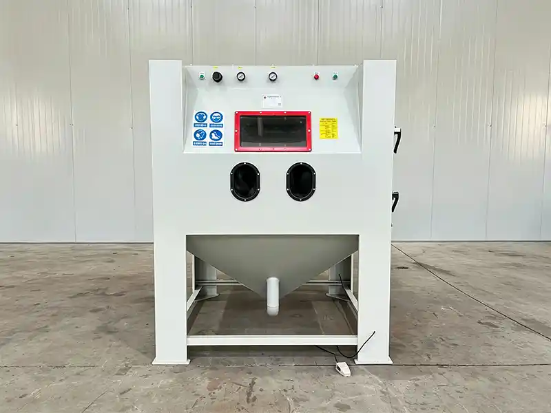 TS1515 suction blasting cabinet for large industrial components requiring abrasive cleaning and surface preparation.