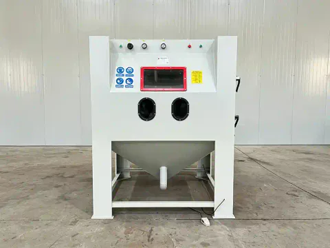 TS1515 suction blasting cabinet for large industrial components requiring abrasive cleaning and surface preparation.